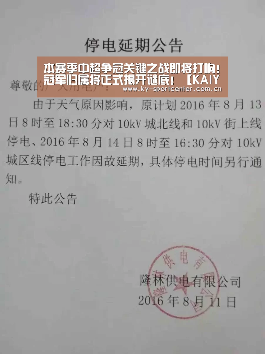 本赛季中超争冠关键之战即将打响!冠军归属将正式揭开谜底!【KAIYUN体育】(图4) 开云体育官方入口