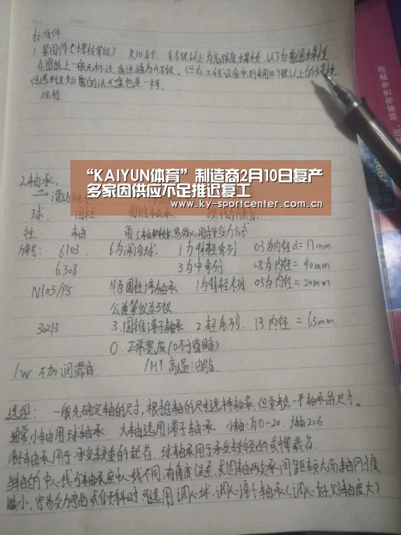 “KAIYUN体育”制造商2月10日复产 多家因供应不足推迟复工(图1) 开云体育官网